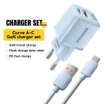 Essager 20W GaN Charger QC, PD Fast Charge with USB A to Type C Cable