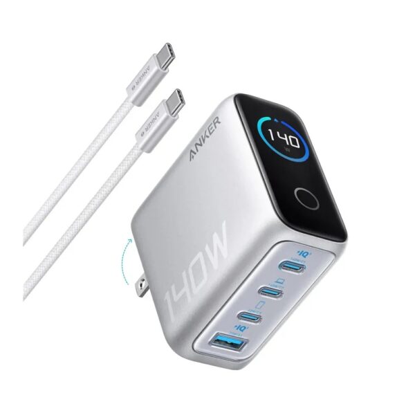 Anker Charger 140W 4-Port PD 3.1 with Touch Control USB-C Cable